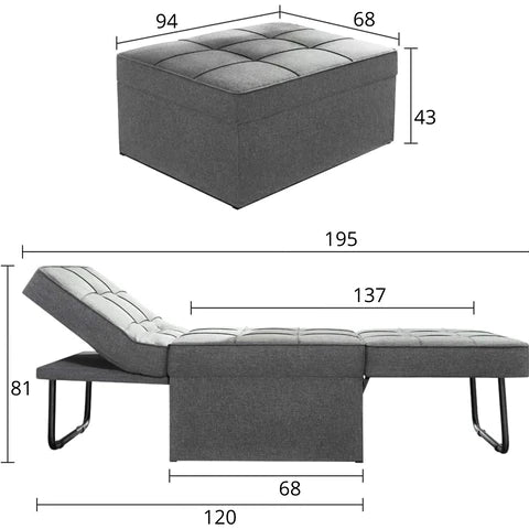 Dimensions canapé-lit pliable